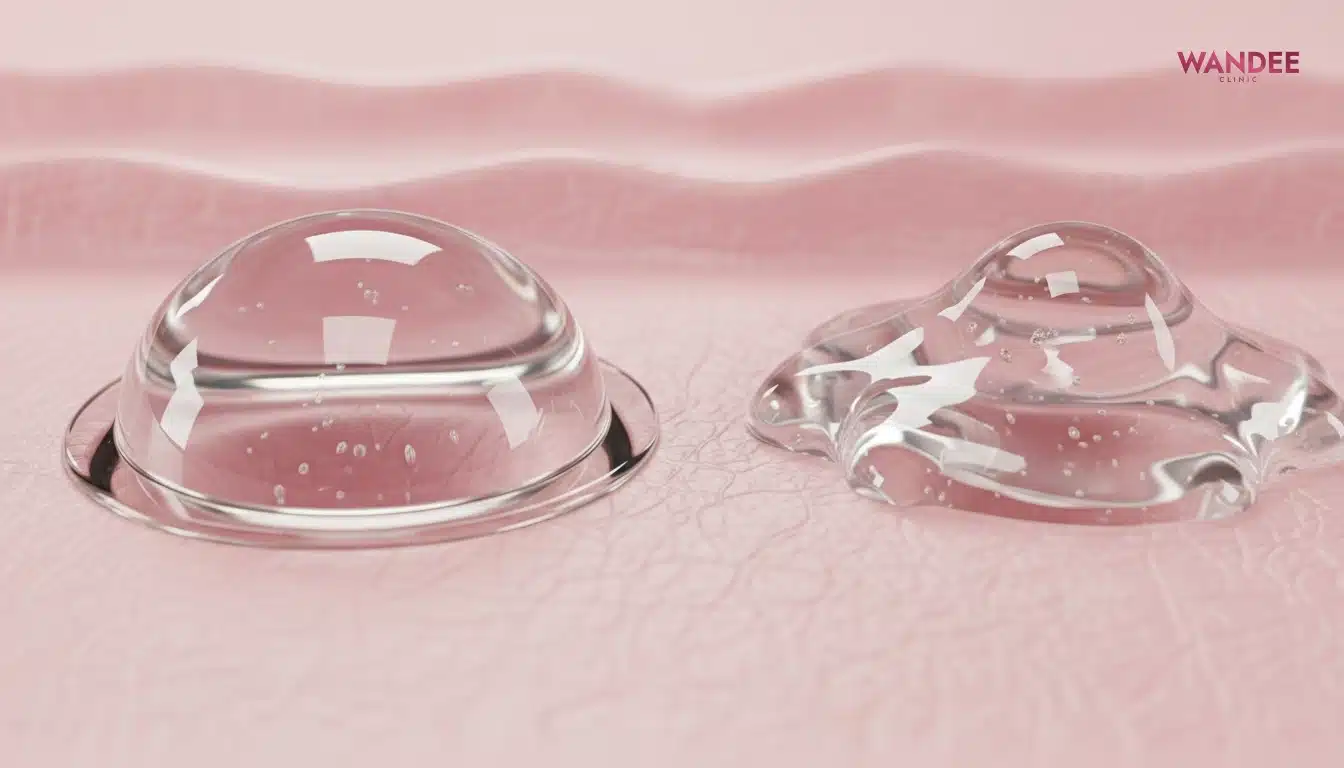 3 มิติแสดงความต่างฟิลเลอร์ค่า G Prime สูงและต่ำต่อการคงรูปและความเนียนของผิว