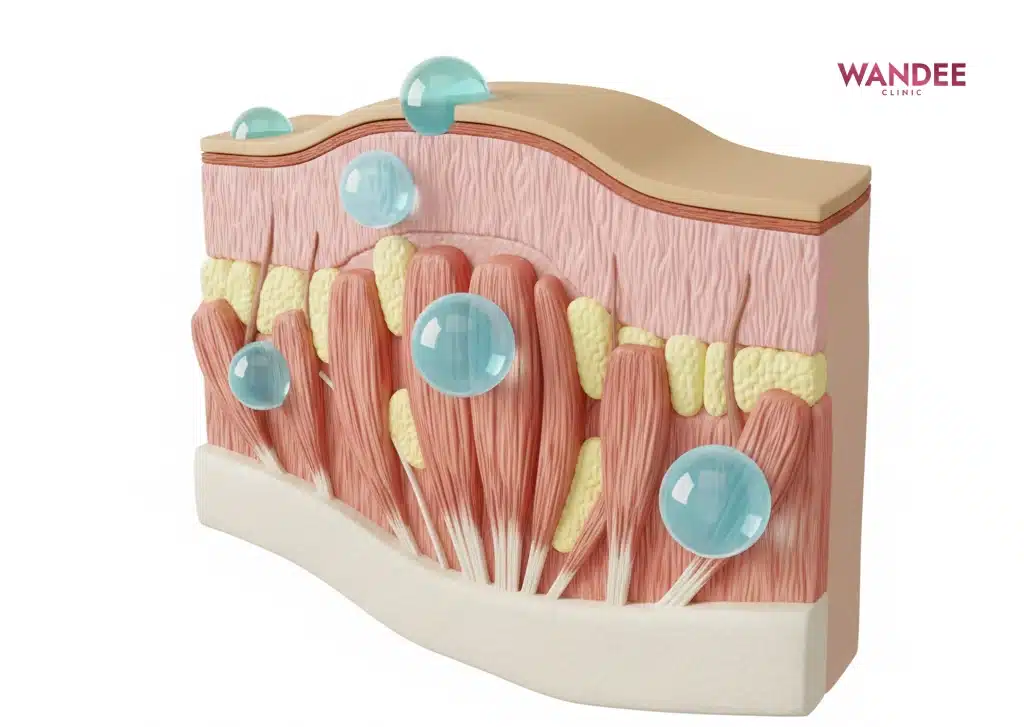 ภาพชั้นผิวตื้น กลาง ลึก และตำแหน่งวางฟิลเลอร์ที่ให้ผลต่างกัน