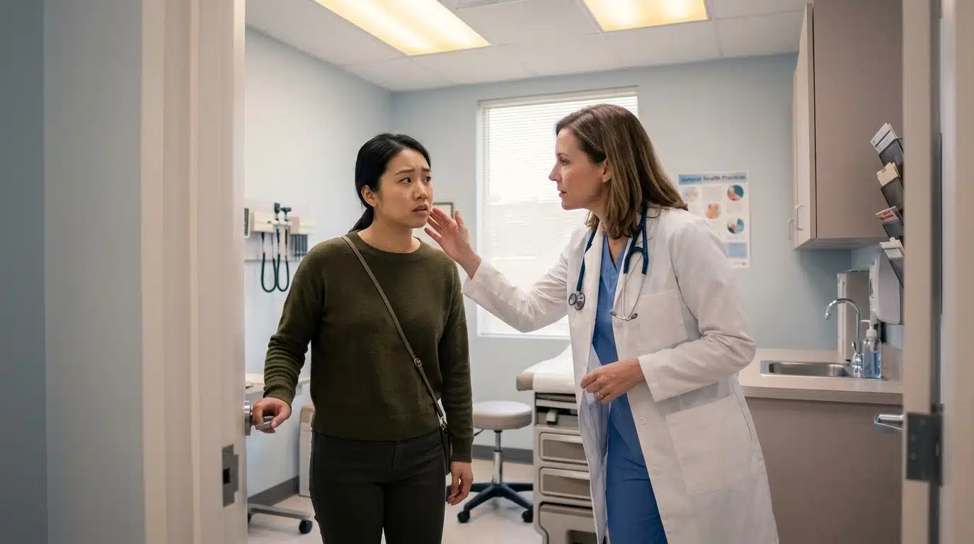 คนไข้เข้าพบแพทย์เพื่อตรวจอาการผิดปกติหลังฉีดฟิลเลอร์