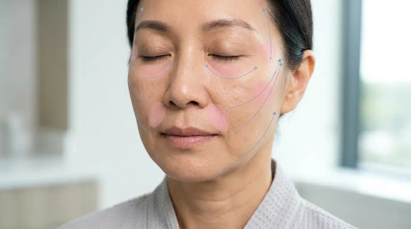 ภาพสื่อการวางแผนทำฟิลเลอร์และร้อยไหมร่วมกันเพื่อปรับสมดุลใบหน้า